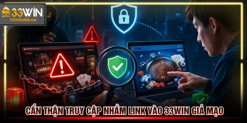 Cảnh giác link vào 33win giả mạo nhà cái để lừa đảo người chơi